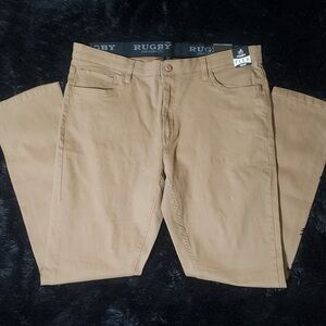NWT Rugby University Men's Modern Stretch Fit Bourbon Color Jeans Pants Sz 38